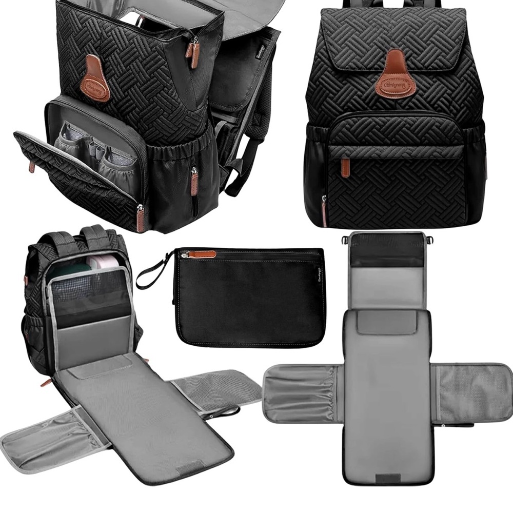 Stylish Black Multifunction baby Backpack